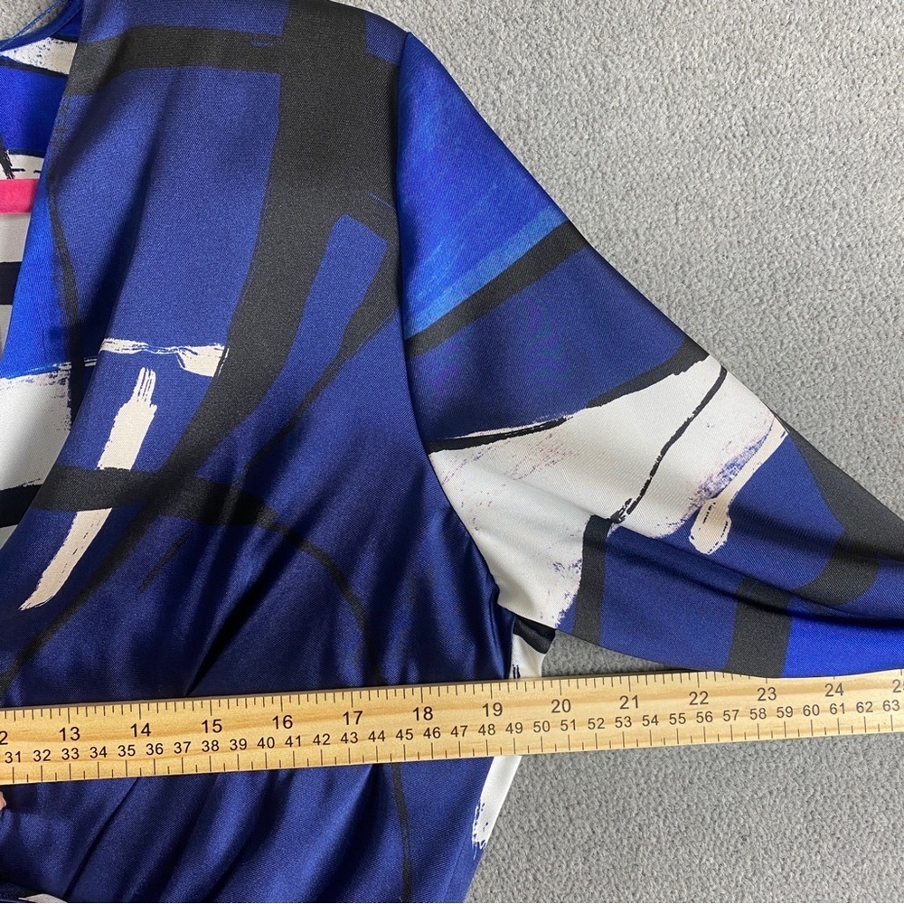 Zara abstract printed long sleeve midi maxi dress size L - Picture 7 of 7